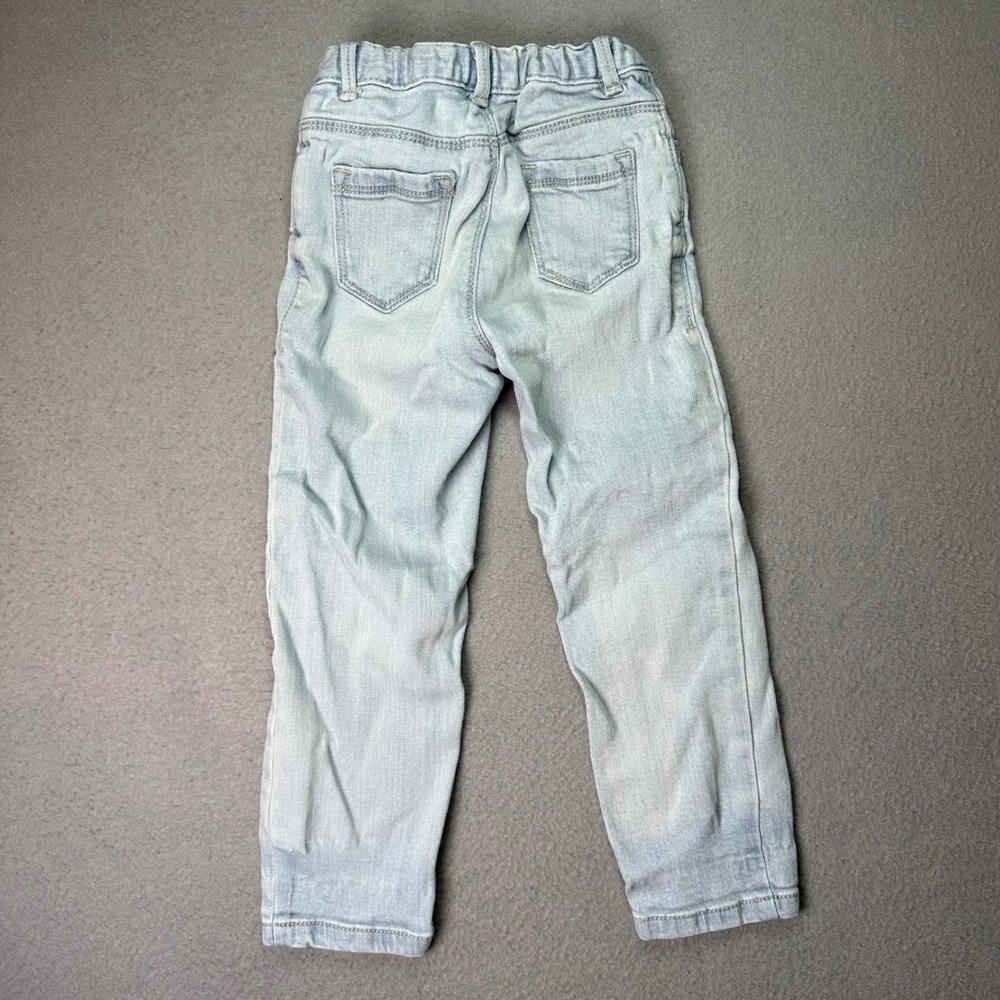 Old Navy Toddler Girls Floral Embroidered Distressed Boyfriend Jeans 3T Blue - Picture 7 of 10
